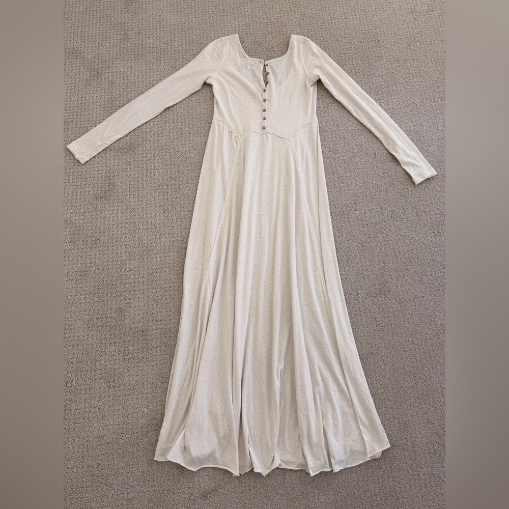 Free People Daybreak Maxi Cream Long Sleeve Size S - Picture 8 of 8